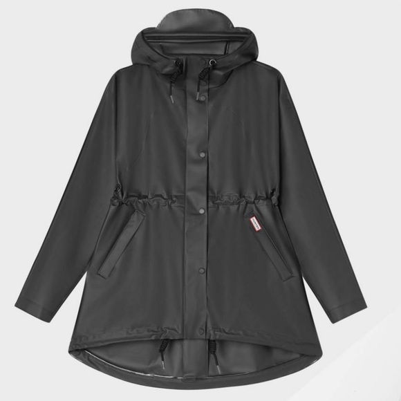 Women's Hunter Waterproof Vinyl Smock Jacket Black - Picture 1 of 7